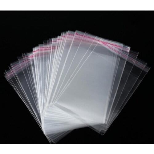 100Pcs Transparent Thick Self-adhesive Bag Clear Package Storage bags Small Plastic Self Sealing Cellophane packing poly Bags