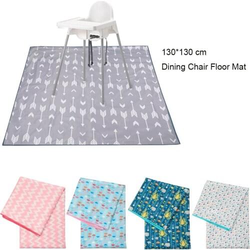 130*130 cm Dining Chair Cushion Floor Protector Mat Non Slip Waterproof Picnic Mat High Chair Cushion Mat Baby Eatting Play Mat