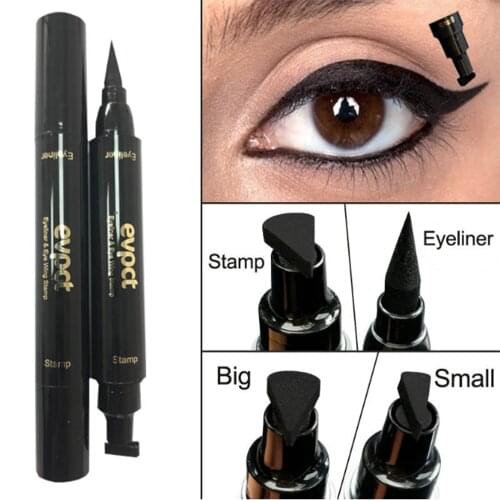 2 In1 Eyeliner Stamp Liquid Eyeliner Pencil Makeup Stamps Seal Eyeliner Double Head Waterproof Quick Dry Eyeliner 1PC