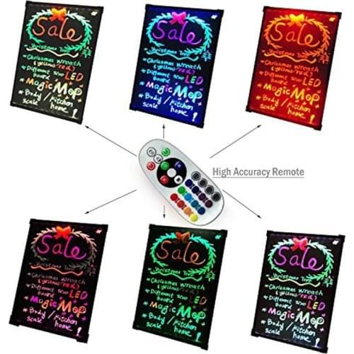 32"x24" Erasable LED Message Writing Board, Flashing Illuminated with Remote Controlled, Multiple Colors&Sizes, Flash Modes 006