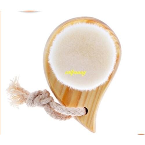 350pcs/lot Fast shipping Comma Shaped Wooden Wood Wash Brush Facial Cleaner Face Skin Care Cleaning Brush Massager Makeup brush