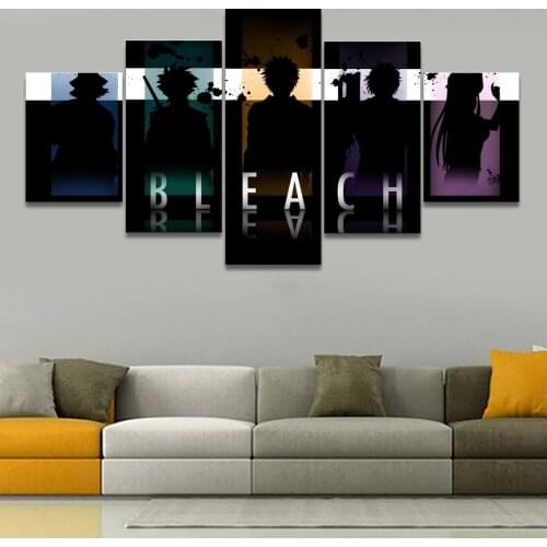 5 Piece Wall Art Canvas BLEACH Realm Modular Pictures Anime Posters Modern Home Wall Decor Living Room Decoration Paintings