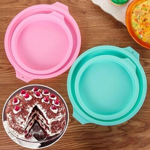 6/8 Inch Non-stick Silicone Round Rainbow Layered Cake DIY Mold Baking Pan Pizza Mold for Rainbow Cake Fondant Decoration Tools