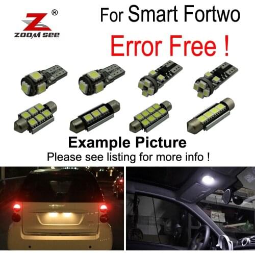 9pc LED Side marker lamp + bulb Interior dome reading Light Kit for Smart Fortwo (2007-2014)