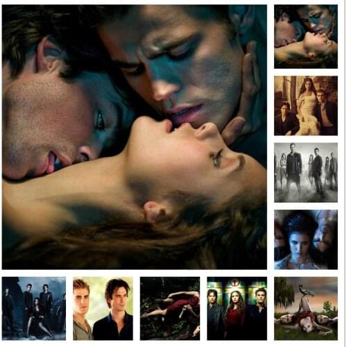 DIY 5D Diamond Painting Cross Stitch the Vampire Diaries Full Drill Embroidery Mosaic Art Picture of Rhinestones Home Decor Gift