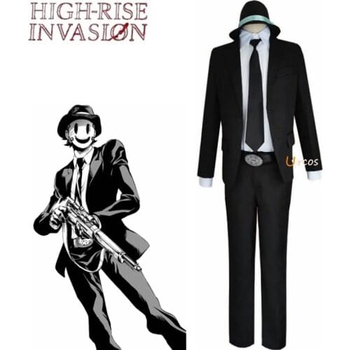 Anime High Rise Invasion Cosplay Sniper Mask Uniform Costume Top Pants Hat Halloween Carnival Suit