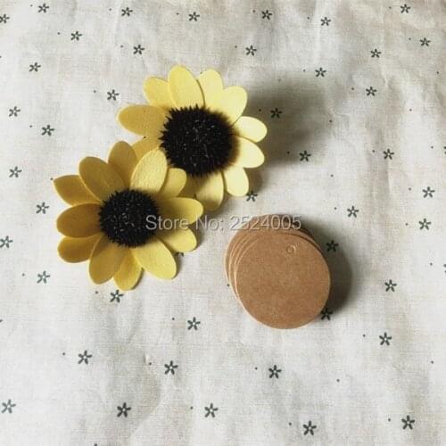 Free shipping in stock 3.5x3.5cm round shape blank tag 350gsm craft paper 400 pcs a lot/paper card hang label