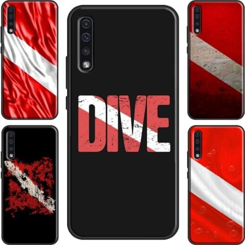 Scuba Diving Dive Flag Case For Samsung S21 Ultra S20 FE Plus A12 A32 A42 A52 A72 A50 A70 A31 A51 A71 A20e A21S