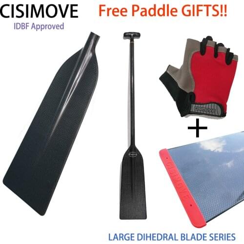 CISIMOVE IDBF approved big dihedral full carbon fixed one piece dragon boat paddle with paddle accessories