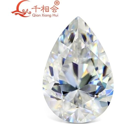 DF FH IJ color white pear shape dia mond cut Sic material moissanites loose gem stone qianxianghui