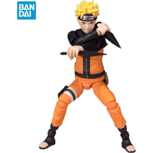 Original BANDAI Uzumaki Naruto Shippuden Rasengan SHF 6 Inch Japan Anime Figurine Action Figures Collection Model Kids Toys Gift