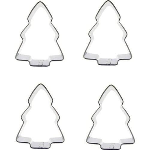 Little Christmas tree shape 4 piece biscuit cutting molds, baking tools, cake decorating soft candy tools