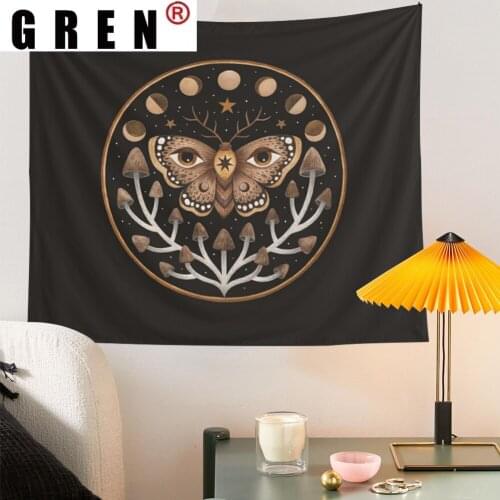 GREN Tapestry Flower Butterfly Nordic Wall Hanging Carpet Beach Towel Background Cloth Blanket Yoga Mats Art Bedroom Dorm Decor