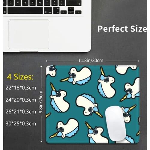 Unicorns Are Cool Pattern-Blue Mouse Pad DIY Print Unicorn Unicorns Cool Sunglasses Sun Summer Magic