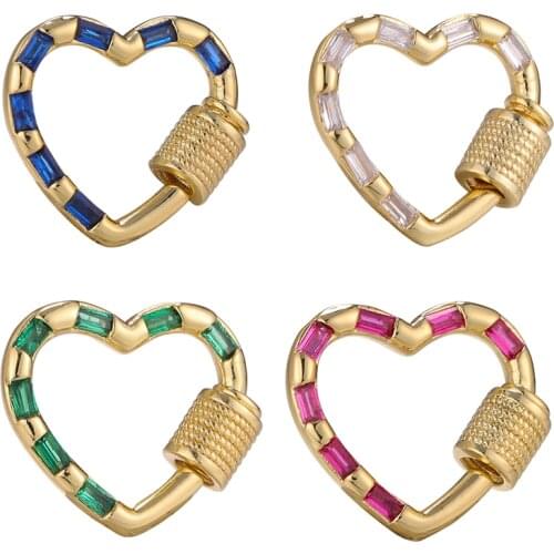 Juya DIY Love Heart Designer Decoration Fasteners Lobster Screw Carabiner Clasps Accessories Mesh Chains Pendant Jewelry Making
