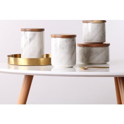 Ceramic Airtight Jar Kitchen Storage Bottle Food Container Grain Flower Tea Coffee Bean Granule Candy Jar Container Decoration