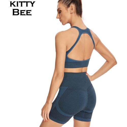 Shorts Sets Two Piece Gym Set Seamless Yoga Sport Set Women Gym Clothing Sport Outfit For Woman Sports Bra Short Leggings Women