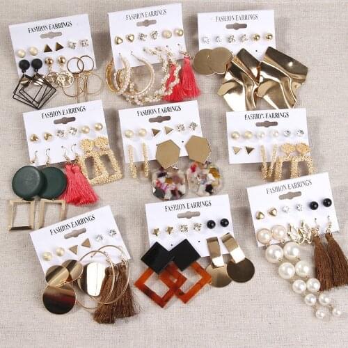 Luxury Jewelry for Women Hoop Earrings Sets Ladies Designer Pearl Earrings Accessories Metal Reel Set Decoration Wholesale