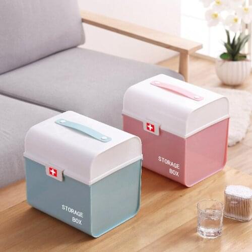 Medicine Box Multifunctional Home Medicine Box Plastic Large Capacity Medicine Box First Aid Storage Box Portable Medicine Box
