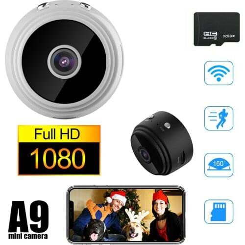 1080P Full-HD Small Wifi Camera A9 Mini Wifi IP Mini Camera IR Night Vision Micro Camera Motion Detection Camera Support TF Card