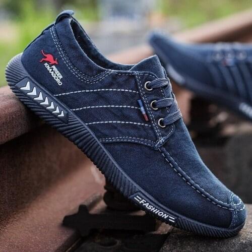 Men 's Denim Canvas Shoes Casual Lace Up Sports Shoes Low Top Cloth Shoes