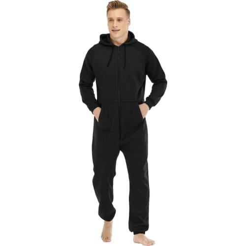 Mens padded sweater jumpsuit pajamas warm loose pajamas in winter