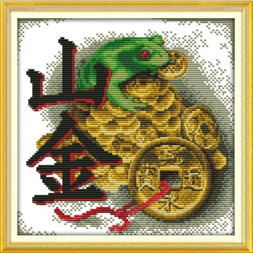 Vein gold cross stitch kit cartoon 14ct 18ct count canvas stitches embroidery DIY handmade needlework plus