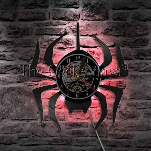 Halloween Spider Night Lamp Black Widow Spider Silhouette LED Wall Light Bedside Animal Wall Lamp Exclusive Hanging Lamp