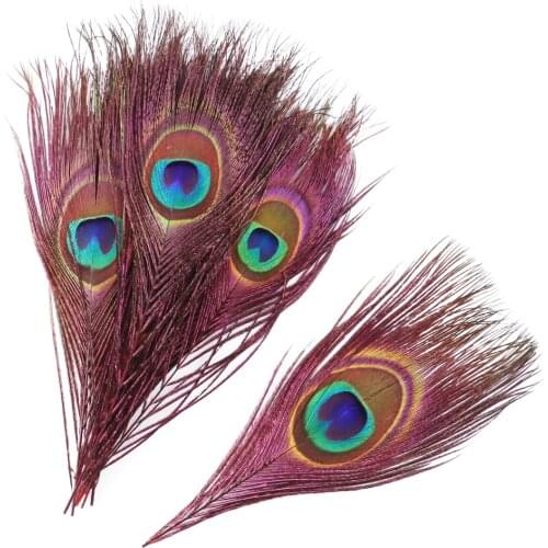 15-25cm Wine Peacock Feathers Natura lJewelry Accessories Home Party Decoration for Craft-Feather Plume 10/20pcs wholesale
