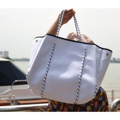 Outdoor Casual Waterproof Beach Bag Neoprene Handbag Large Capacity Fashion Shopping Womens Single Shoulder Tote Bag Purse Bags