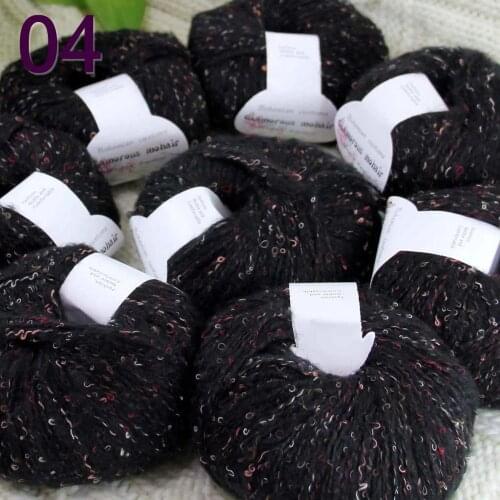 Sale 8ballsX50gr Luxury Fluffy Soft NEW MOHAIR Shawls Hand Knit Crochet Yarn Black 825-04-8