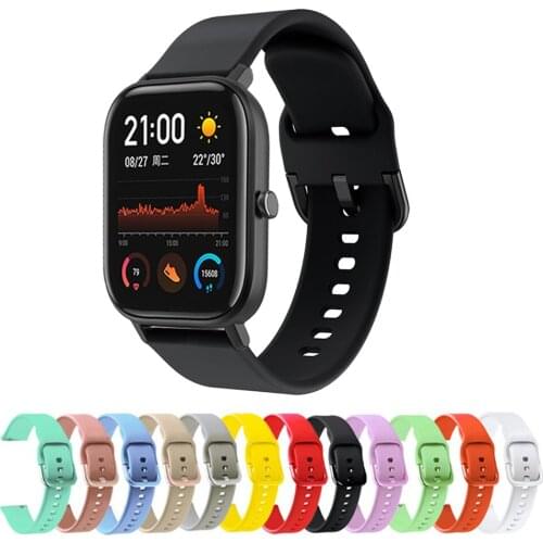 20mm Strap For Huami Amazfit Bip S Lite/Bip U Pro smartwatch Soft Silicone Sport Bracelet For Amazfit GTS 2 2E 2 Mini band