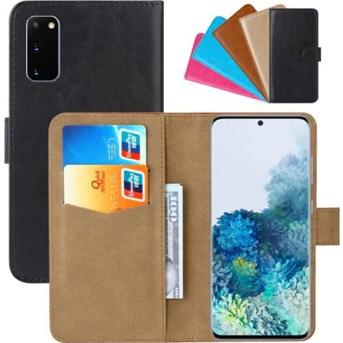 Luxury Wallet Case For Samsung Galaxy S20 PU Leather Retro Flip Cover Magnetic Fashion Cases Strap