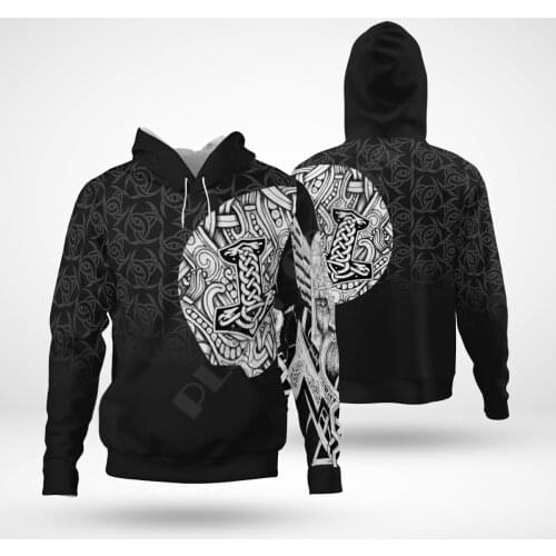 Viking Tattoo 3D Hoodies Printed Pullover Men For Women Hip Hop Sweatshirts Fashion Sweater Apparel Drop Shipping 02