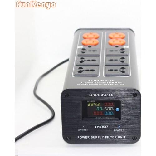 Hifi Power Filter TP1000 Power Filter Socket Protection Voltage Display Multifunctional Lightn-proof Socket