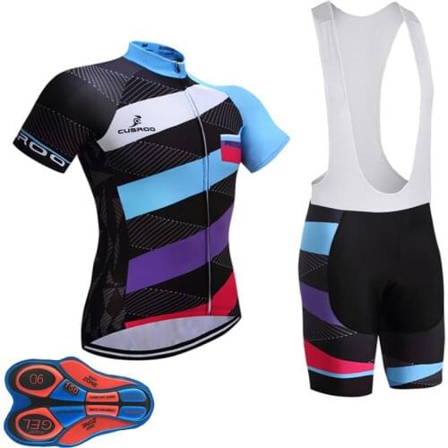 CUSROO Universal Cycling Jersey Sets Ropa Ciclismo Sports Jersey Cycling Clothing Bike Wear Mtb Jersey Quick-Dry 9D GEL PAD