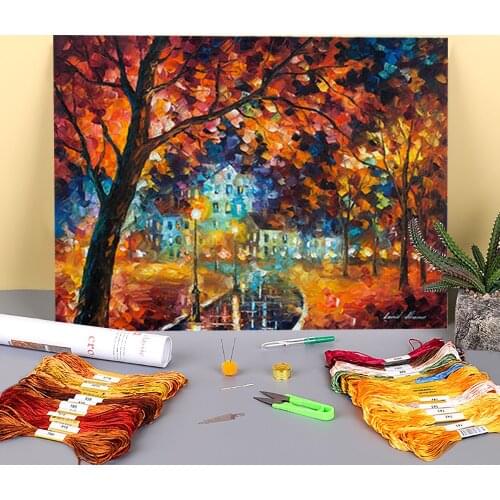 Vitebsk Dream Printed Canvas 11CT Cross Stitch DIY Embroidery Patterns DMC Threads Hobby Craft Painting Knitting Jewelry