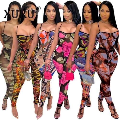 XURU Sling Wrapped Jumpsuit Two-Piece Suit Europe and America Best-selling Nightclub Party Jumpsuit