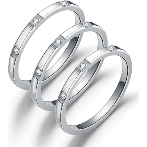 AsJerlya Simple Tail Ring Crystal Ring 2mm Thin Finger Stainless Steel Couple Rings Jewelry Wedding Ring For Women