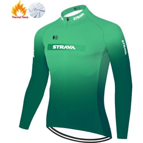 Strava Winter Thermal Fleece Bicicleta Mayots Cycle Tricota Camisa 2021 Pro Team Velo Maillot Ciclismo Hombre Cycling Jersey