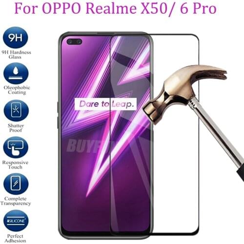 1-2pcs Protective Glass on the For Oppo Realme 6 Pro X50 Tempered Glass For Realmi 6Pro X 50 Safety Screen Protector Full Cover