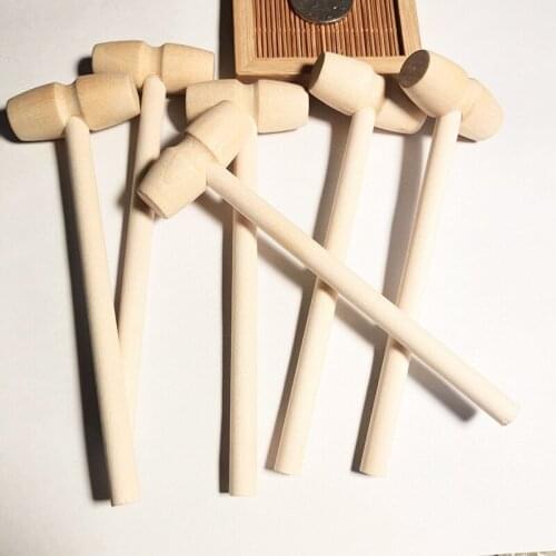 10Pcs/pack Mini Wooden Hammer Balls Toy Pounder Replacement Mallets Seafood Lobster Crab Leather Jewelry Crafts Wood DIY