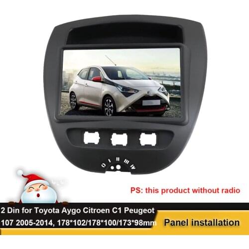 2Din Duster DVD Stereo Fascia For Toyota* Aygo* /Citroen* C1/Peug*eot 107 2005-2014 Frame Panel Dash Mount Installation Trim Kit
