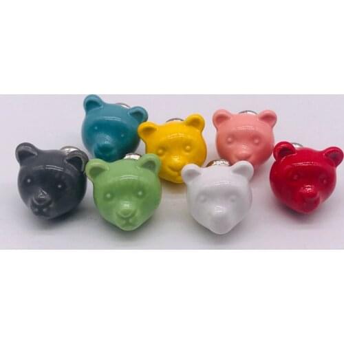 6x Pink Blue White Color Ceramic Furniture Cabinet Knobs Kids Wardrobe Dresser Door Handles Bedroom Cupboard Drawers Pulls