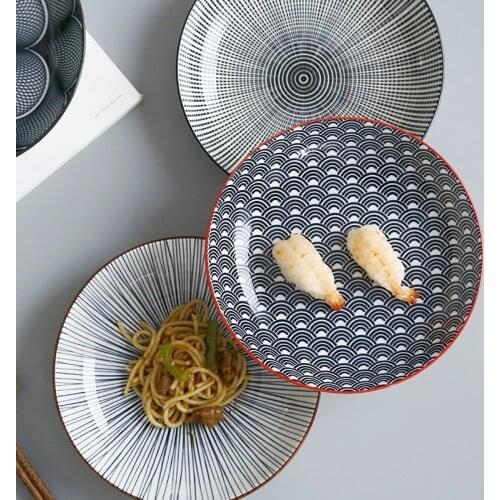 8 Inch Dinner Plate Ceramic Tableware Porcelain Round Shape Butter Dessert Noodles Salad Meal Snack Flat Dinner Plates