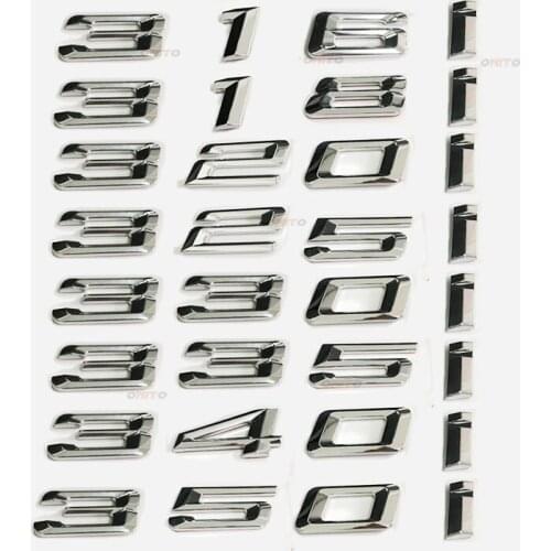 ABS Chrome Number Letter 3D logo for 318i 320i 323i 325i 328i 330i 335i 340i car rear bumper trunk emblem Badge 3D Stickers lid