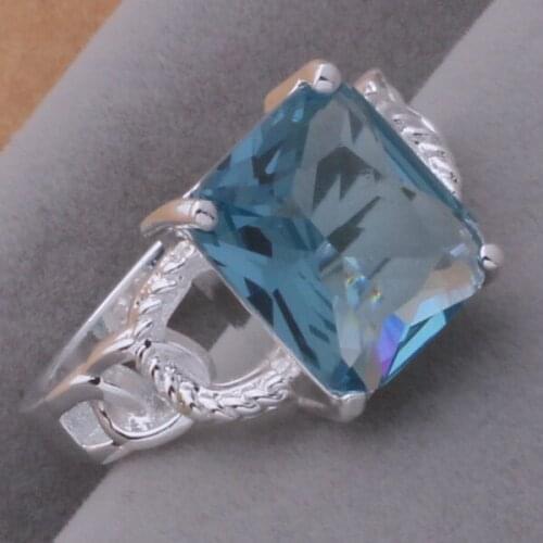 AR400 sterling silver color color ring, silver color color fashion jewelry, terrific/blue stone /asjajjqa argajina