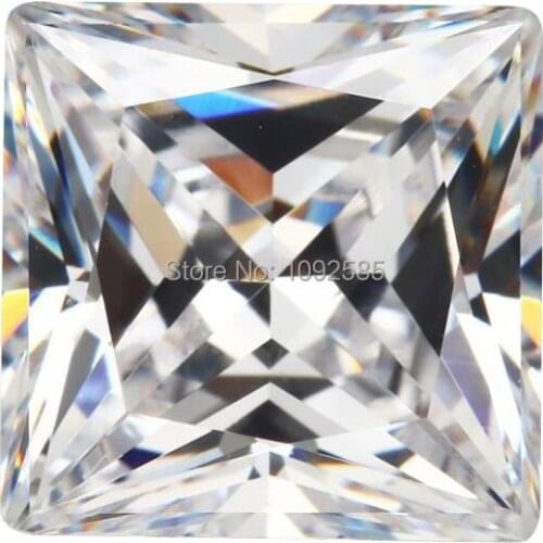 Free shipping wholesale 100pcs/lot 1.5-7.0mm Cubic Zirconia white square shape perfect cut CZ stone