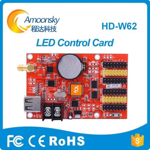 HD-W62 USB+Wifi P10 LED screen module control card P10 LED Message Display Controller Card huidu Factory directly supply