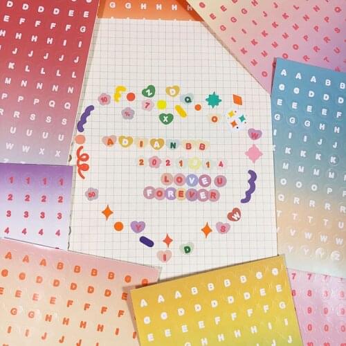 Kawaii Colorful Decoration Sticker DIY Scrapbook Diary Happy Plan Gift Numeric Letters Stickers